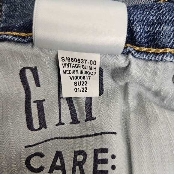 GAP Vintage Slim Straight Leg Jeans High Rise Medium Wash Denim 10 - Picture 5 of 5